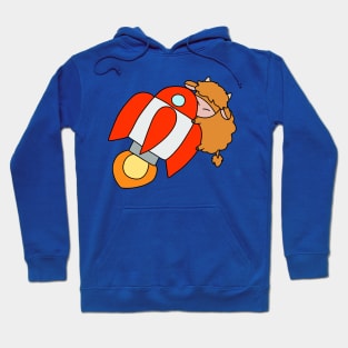 Rocket Ship Highland Cow Hoodie